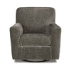 Layla Swivel Glider Accent Chair Dark Gray Polyester Black Metal Base By Casagear Home BM318963