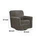 Layla Swivel Glider Accent Chair Dark Gray Polyester Black Metal Base By Casagear Home BM318963