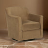 Leena Swivel Accent Chair Brown Velvet Shelter Style Arms Black Wood By Casagear Home BM318964