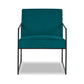 Anisa Accent Chair Teal Velvet Seat Cushions Black Metal Frame By Casagear Home BM318968