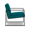 Anisa Accent Chair Teal Velvet Seat Cushions Black Metal Frame By Casagear Home BM318968