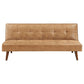 Sena Futon Convertible Sofa Bed Sleeper Couch Light Brown Faux Leather By Casagear Home BM318970