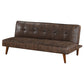 Sena Futon Convertible Sofa Bed Sleeper Couch Dark Brown Faux Leather By Casagear Home BM318971