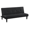 Fordy Futon Convertible Sofa Bed Sleeper Couch, Black Fabric, Foam, 65 Inch By Casagear Home