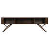 Simi TV Media Entertainment Console Rectangular 71 Inch Walnut Brown Wood By Casagear Home BM318973