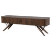 Simi TV Media Entertainment Console, Rectangular 71 Inch, Walnut Brown Wood By Casagear Home