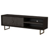 Marcel TV Media Entertainment Console 2 Doors Charcoal Black 70 Inch By Casagear Home BM318975