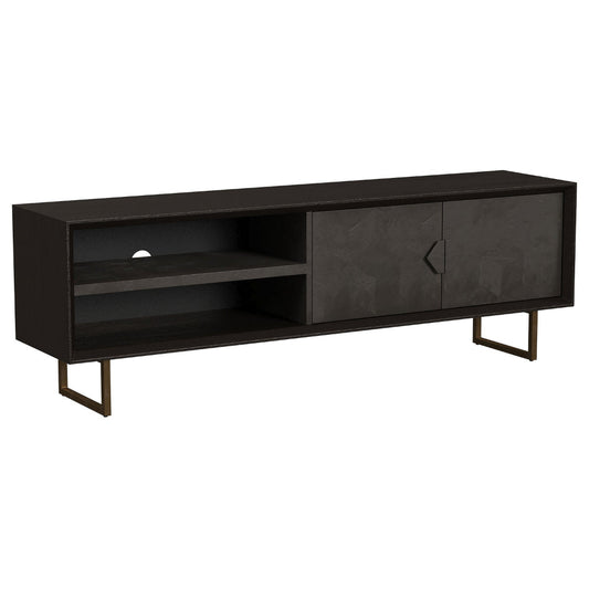 Marcel TV Media Entertainment Console,  2 Doors,  Charcoal Black, 70 Inch By Casagear Home