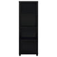 Janice Media Tower Bookcase 3 Shelves 1 Storage Cabinet Black Finish By Casagear Home BM318976