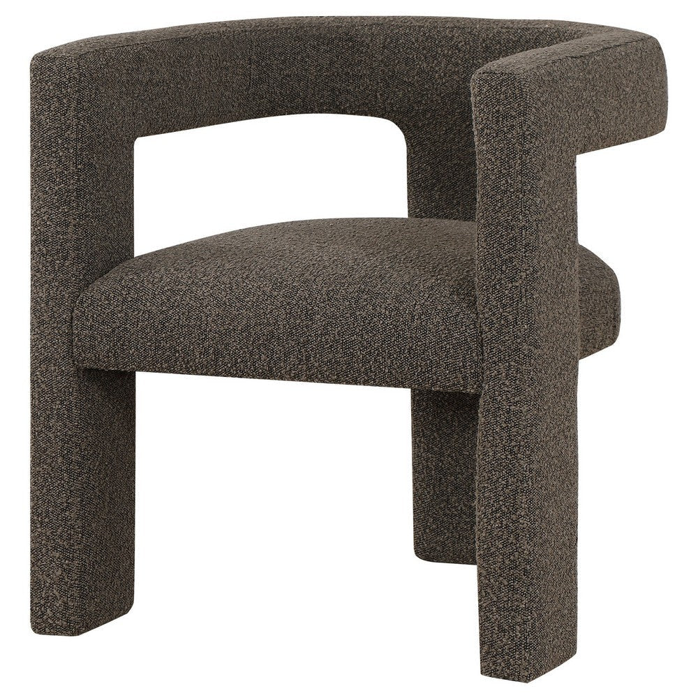 Hellen Accent Side Chair Fully Upholstered Chocolate Brown Boucle Fabric By Casagear Home BM318984