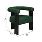 Cara Accent Chair Curve Back Green Boucle Fabric with Black Wood Legs By Casagear Home BM318988