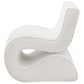 Zea Unique Accent Chair Modern Curved White Boucle Upholstery Metal By Casagear Home BM318990