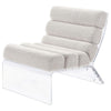 Reta Armless Accent Chair Modern Ivory Boucle Channel Tuft Clear Acrylic By Casagear Home BM318992