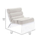 Reta Armless Accent Chair Modern Ivory Boucle Channel Tuft Clear Acrylic By Casagear Home BM318992