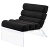 Reta Armless Accent Chair Modern Black Boucle Channel Tuft Clear Acrylic By Casagear Home BM318993