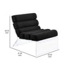 Reta Armless Accent Chair Modern Black Boucle Channel Tuft Clear Acrylic By Casagear Home BM318993