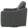 Adia Swivel Glider Chair Gray Boucle Upholstery Cushioned Curved Arms By Casagear Home BM318994