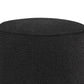 Zia 19 Inch Ottoman Black Faux Sheepskin Upholstery Round Platform Base By Casagear Home BM318998