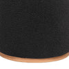 Zia 19 Inch Ottoman Black Faux Sheepskin Upholstery Round Platform Base By Casagear Home BM318998