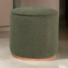 Zia 19 Inch Ottoman Green Faux Sheepskin Upholstery Round Platform Base By Casagear Home BM318999