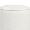 Zia 19 Inch Ottoman White Faux Sheepskin Upholstery Round Platform Base By Casagear Home BM319000