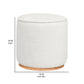 Zia 19 Inch Ottoman White Faux Sheepskin Upholstery Round Platform Base By Casagear Home BM319000