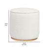 Zia 19 Inch Ottoman White Faux Sheepskin Upholstery Round Platform Base By Casagear Home BM319000