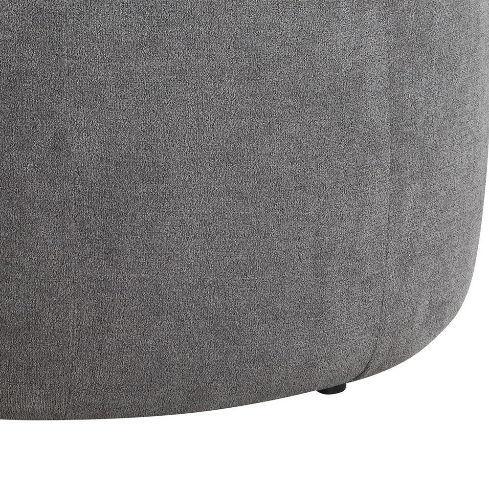 Soi 30 Inch Storage Ottoman table Black Round Top Lift Gray Chenille By Casagear Home BM319001