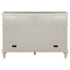 Nive 58 Inch Sideboard Server 4 Drawers Bottle Rack Faux Diamond Silver By Casagear Home BM319002