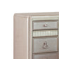 Deco Vanity Desk Dresser 9 Mirrored Drawers Turned Feet Bling Silver By Casagear Home BM319003