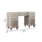 Deco Vanity Desk Dresser 9 Mirrored Drawers Turned Feet Bling Silver By Casagear Home BM319003