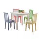 Reyi 5pc Kids Childrens Dining Table and 4 Chair Set Colorful Wood By Casagear Home BM319004