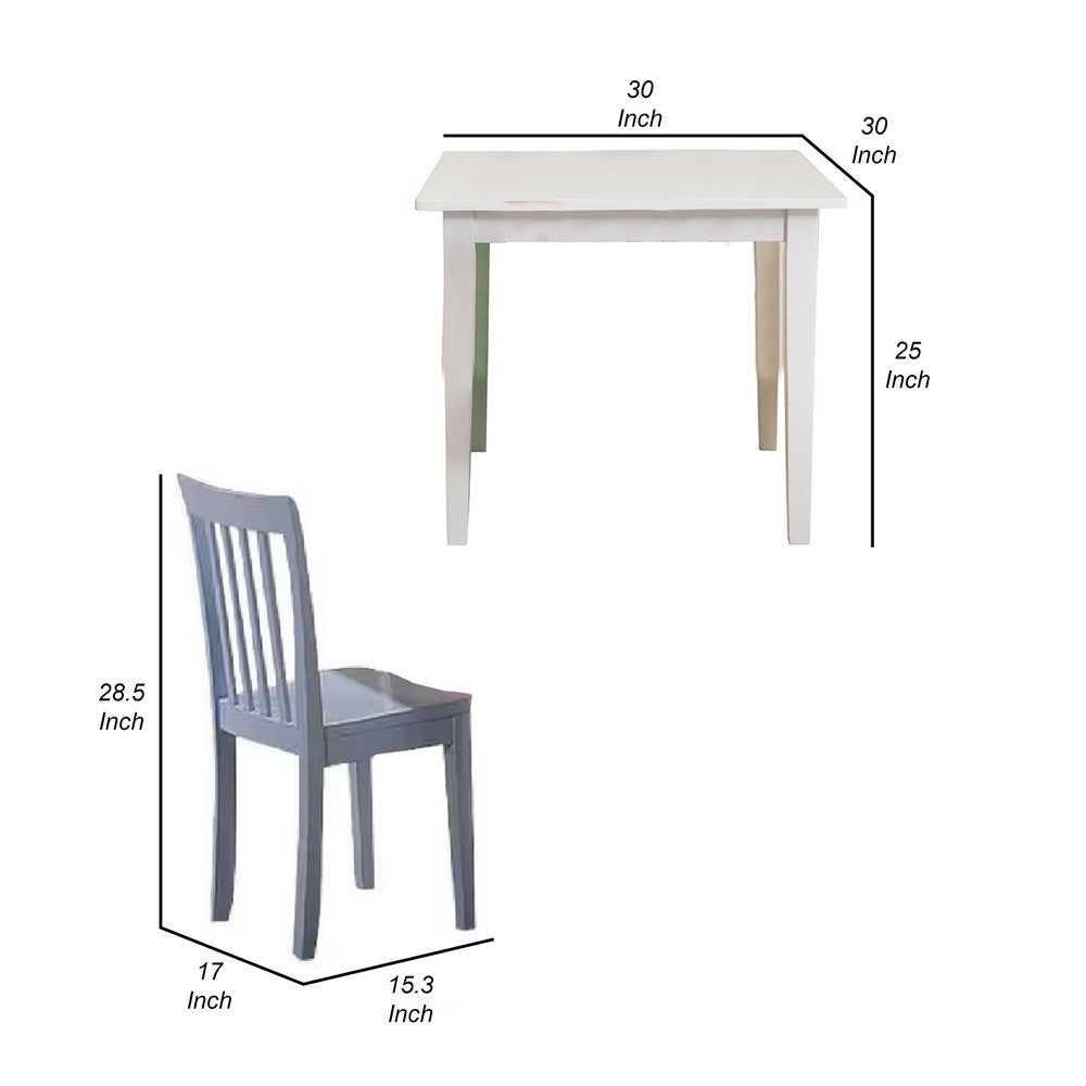 Reyi 5pc Kids Childrens Dining Table and 4 Chair Set Colorful Wood By Casagear Home BM319004