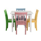 Reyi 5pc Kids Childrens Dining Table and 4 Chair Set, Colorful Wood By Casagear Home