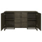 Cora 63 Inch Sideboard Server Cabinet 3 Drawers Shelves Dark Gray By Casagear Home BM319005