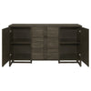 Cora 63 Inch Sideboard Server Cabinet 3 Drawers Shelves Dark Gray By Casagear Home BM319005