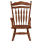 Lyne Rocking Chair Brown Solid Wood Slatted Arrow Back Turned Arms By Casagear Home BM319007