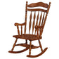 Lyne Rocking Chair Brown Solid Wood Slatted Arrow Back Turned Arms By Casagear Home BM319007