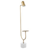 Ely Floor Lamp White Round Base Round Tabletop Gold Metal Finish Gray By Casagear Home BM319008