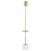 Ely Floor Lamp White Round Base Round Tabletop Gold Metal Finish Gray By Casagear Home BM319008