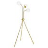 Jyan Accent Floor Lamp 3 Classic Globe Lights Tripod Gold Metal Base By Casagear Home BM319009