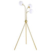 Jyan Accent Floor Lamp 3 Classic Globe Lights Tripod Gold Metal Base By Casagear Home BM319009