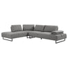 2 Piece L Shaped Sectional Sofa, Adjustable Design Back, Sled Metal Frame By Casagear Home