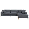 2 Piece L Shaped Modular Sectional Sofa with 2 Pillows Woven Gray Fabric By Casagear Home BM319012