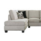 Will 2pc L Shaped Sectional Sofa Modern Herringbone Beige Chenille Fabric By Casagear Home BM319013