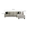 Will 2pc L Shaped Sectional Sofa Modern Herringbone Beige Chenille Fabric By Casagear Home BM319013