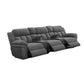 Jak Power Recliner Sofa 2 Consoles Cushioned Tufted Seats Charcoal Gray By Casagear Home BM319014