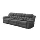 Jak Power Recliner Sofa 2 Consoles Cushioned Tufted Seats Charcoal Gray By Casagear Home BM319014