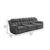 Jak Power Recliner Sofa 2 Consoles Cushioned Tufted Seats Charcoal Gray By Casagear Home BM319014