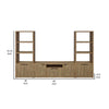 TV Entertainment Console with 2 Media Tower 4 Cabinets Natural Brown Wood By Casagear Home BM319019